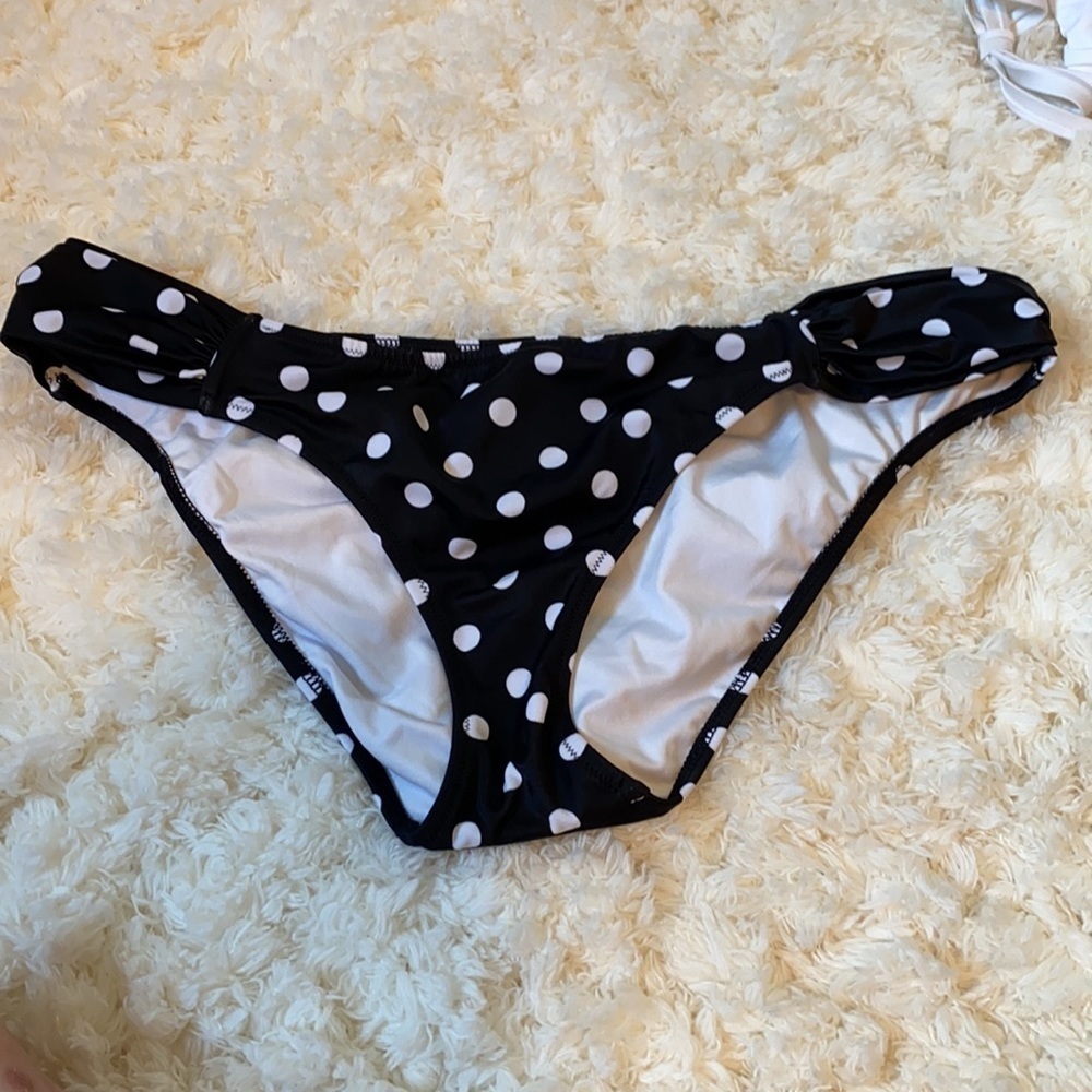 Victoria's Secret Black White Polka Dot Bikini Bottoms